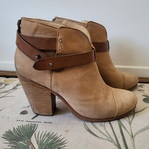 Rag & Bone Harrow Genuine Suede Strappy Wrap Ankle Boot Bootie Size 37.5 US 7.5